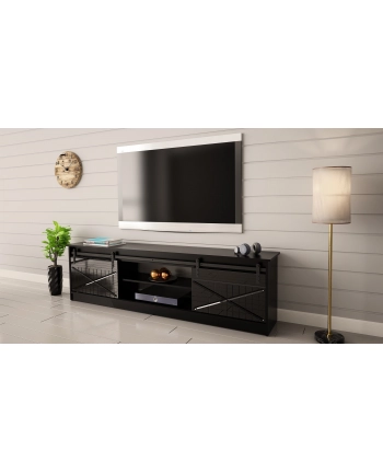cama meble Szafka RTV GRANERO 200x56 7x35 czarny/czarny poł nr 2