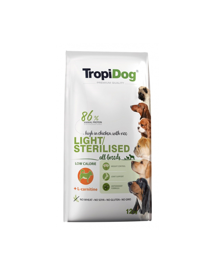 Tropidog Adult LIGHT STERILISED 12kg główny