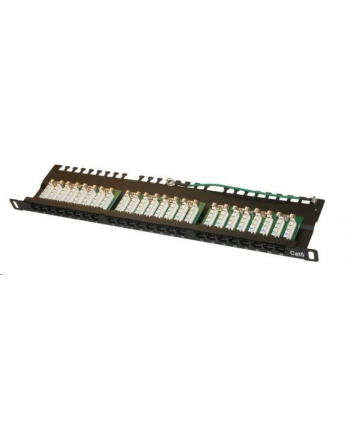 LYNX 19'' 1/0,5U Patch panel XtendLan 24port, UTP, Cat6, czarny XL-PP19-24U6-U