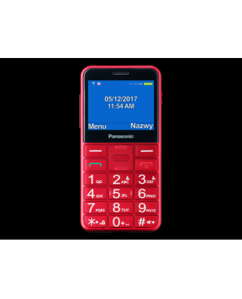 Panasonic KX-TU155EXBN Red, 2.4 '', TFT-LCD, microSD/microSDHC MB, USB version micro USB, Built-in camera, Główna kamera (tył) 0.3 MP, 32 GB