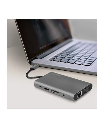 LOGILINK  UA0383 - USB 3.2 (GEN 1) STACJA DOKUJĄCA Z 10 PORTAMI I PD (POWER DELIVERY) 100 W, 1X USB-C (PD) / 3X USB 3.0 / 1X HDMI / 1X VGA / 1X RJ45 /