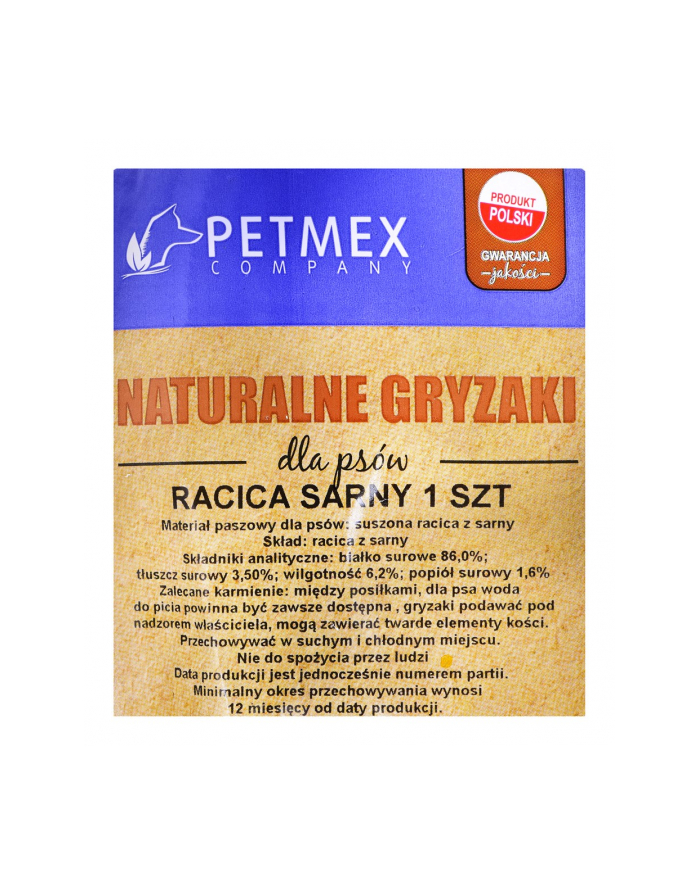 Gryzak dla psów PETMEX Racica Sarny 1szt główny