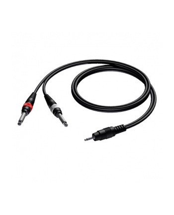 procab Kabel 3.5 mm jack męski stereo-2X 6.3 mm jack męski mono 3m