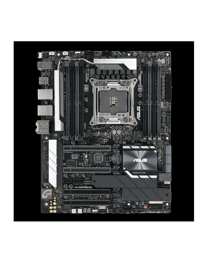 ASUS WS X299 PRO/SE  1x Socket 2066 Core  Intel X299  8x DIMM DDR4 4200(OC)/2933 Non-ECC  ASPEED AST2500 64MB  5x PCIe 30  NVIDIA 3-Way SLI/ AMD 3-Way CrossFireX  2x M2  1x U2  6x SATA  Intel Rapid Storage Technology (Raid 0  1  5  10)  2x1Gb Intel I główny