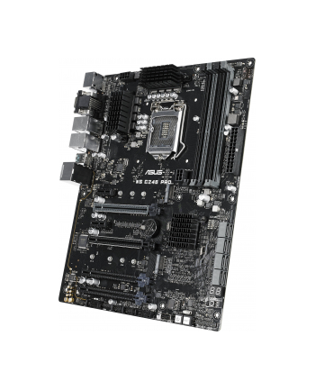 ASUS WS C246 PRO 1 x Socket LGA1151 Intel C246 Chipset  4x DDR4 2666  UDIMM non-ECC/ECC  6x PCIe 30  8x SATA  2x USB 20  5x USB 30  2x M2  2x USB 31  1x HDMI  1x DisplayPort  1x DVI-D  2x RJ-45 ports  8-channel Audio I/O ports (5+1 Audio jacks)  ATX