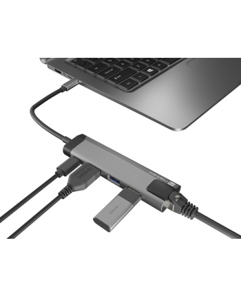 NATEC Multiport Fowler Go USB-C -> Hub USB 3.0 x2 HDMI 4K USB-C PD RJ45
