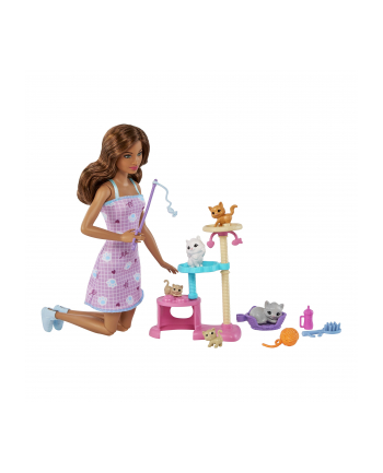 Mattel Barbie doll and kitten scratching post playset