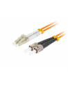 lanberg Patchcord światłowodowy MM ST/UPC-LC/UPC DUPLEX 3.0MM OM2 50/125 LSZH 1m pomarańczowy - nr 1