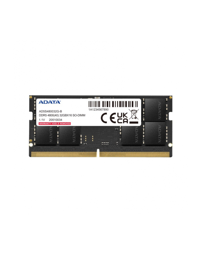 ADATA DDR5 32GB - 4800 - CL - 40 - ECC - SO-DIMM - AD5S480032G-S - Premier - Kolor: CZARNY główny