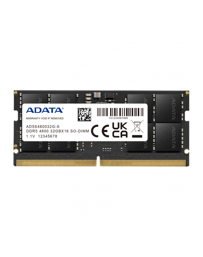 ADATA DDR5 32GB - 4800 - CL - 40 - ECC - SO-DIMM - AD5S480032G-S - Premier - Kolor: CZARNY główny
