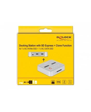 DeLOCK USB 3.0 docking and cloning station M.2 NVMe/M.2 SATA/SD, docking station (M.2 SSD, SD card) nr 1