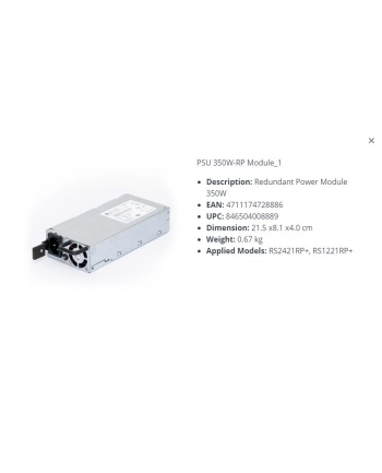 Synology 350W PSU 350W-RP Module_1 (Psu350Wrpmodule_1)
