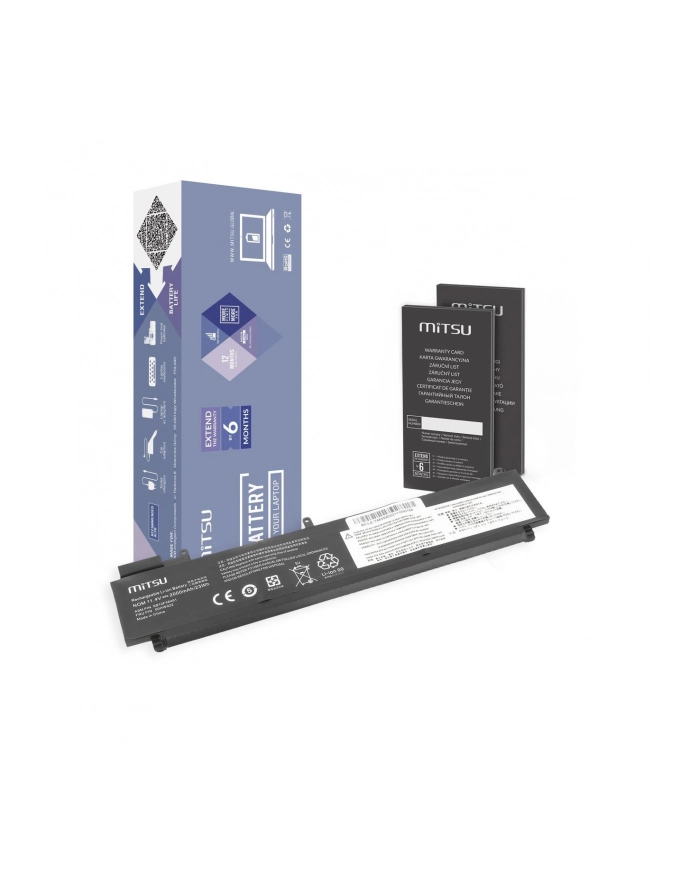 mitsu Bateria do Lenovo ThinkPad T460s, T470s - tylna bateria 2000 mAh (23 Wh) 11.4 Volt główny