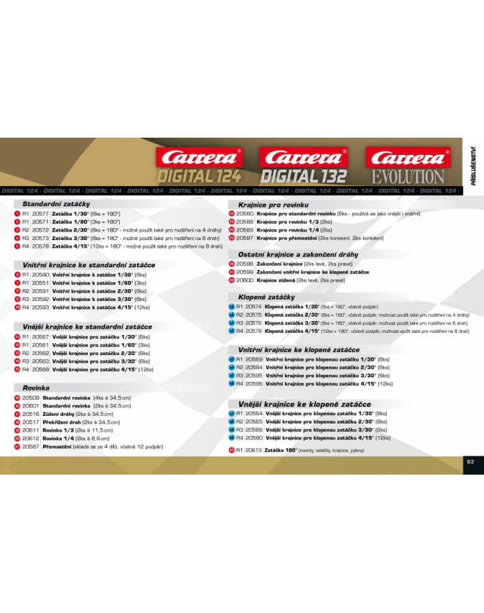 Carrera EVO/DIGITAL 124/132 - Zakręt ostry 3/30 20576 główny