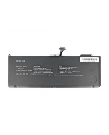 mitsu Bateria do Apple MacBook Pro 15 - A1382 5200 mAh (56 Wh) 10.8 - 11.1 Volt