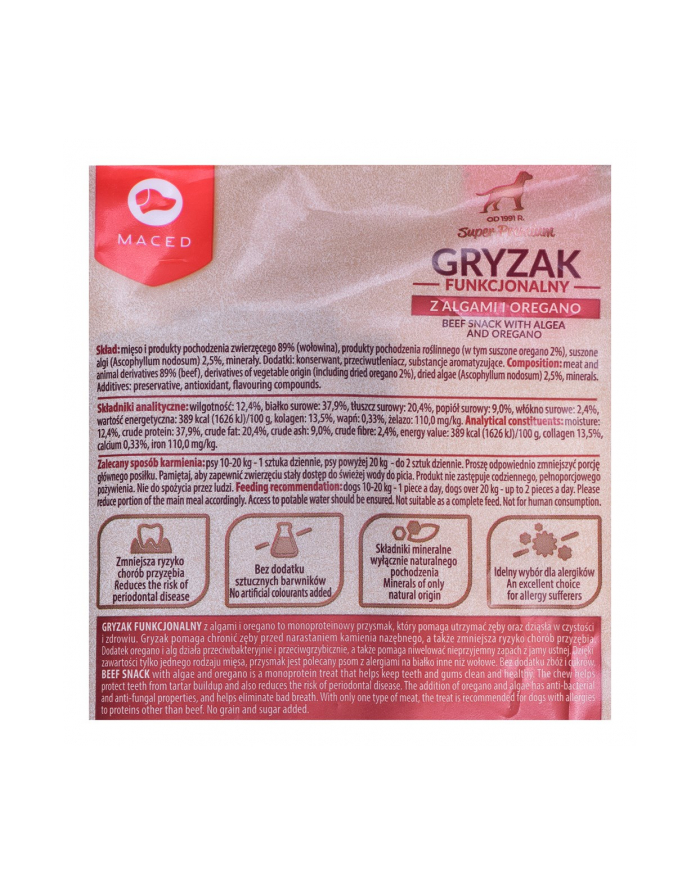 MACED Gryzak z Algami i Oregano 100 G główny