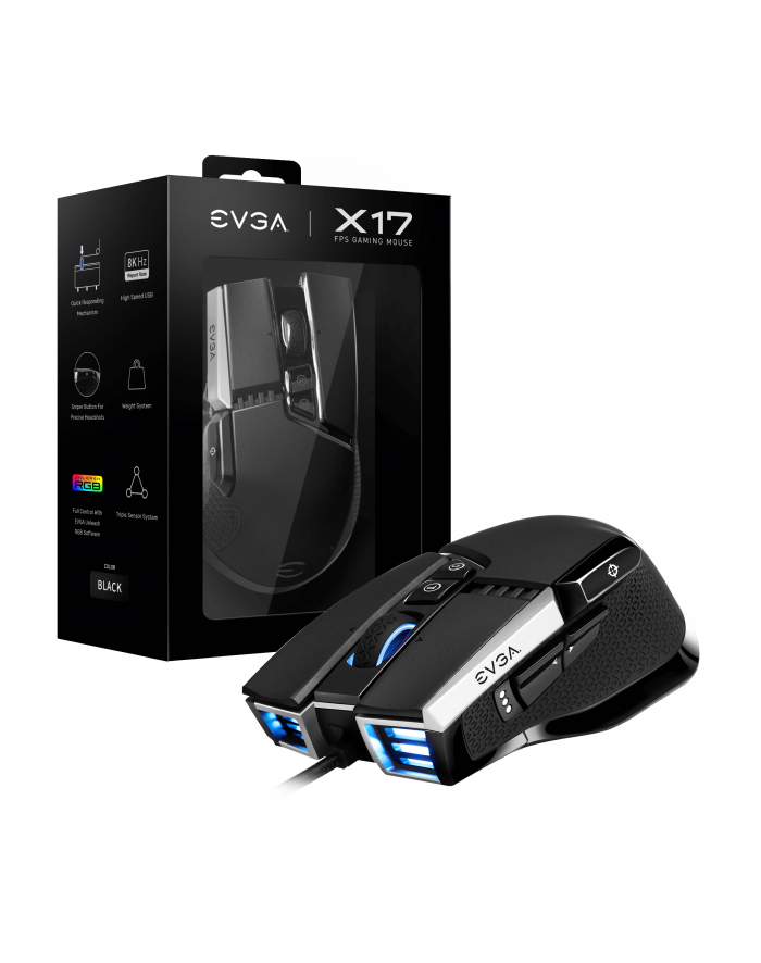 Evga x17 - maus usb grau (92675) główny