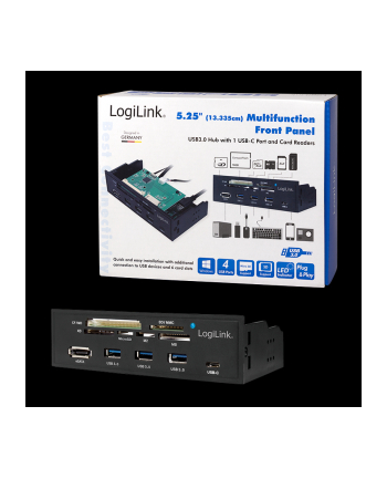 Panel Logilink 5.25'' UA0341 3xUSB 3.0, USB-C, eSata, czytnik kart