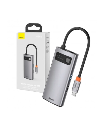 BASEUS  HUB 4W1 METAL GLEAM SERIES, USB-C DO USB 3.0 + USB 2.0 + HDMI + USB-C PD (6953156204621)  (6953156204621)