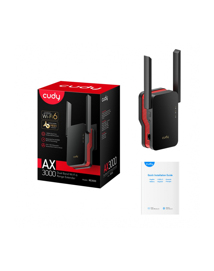 cudy Wzmacniacz sygnału WiFi Mesh RE3000 AX3000 główny