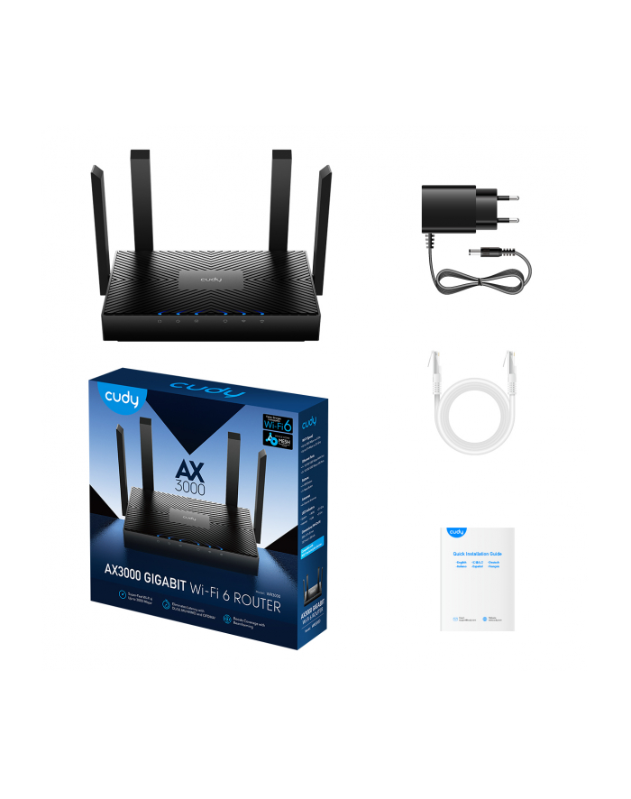 cudy Router Mesh WR3000 Gigabit WiFi AX3000 główny