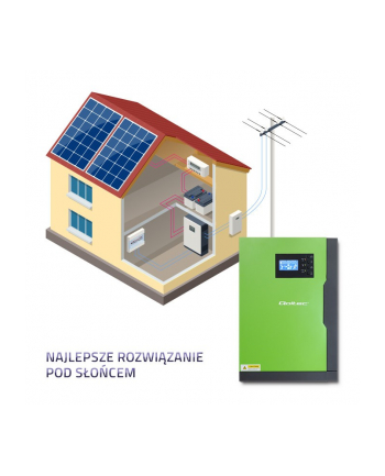 qoltec Hybrydowy inwenter solarny Off-Grid 5,5kW | 100A | 48V | MPPT |  Sinus