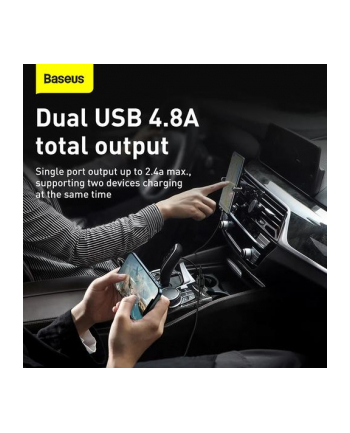 BAS(wersja europejska)S ŁADOWARKA SAMOCHODOWA 2X USB 48A (CZARNA) nr 2