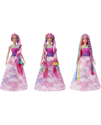 Lalka Barbie Księżniczka Zakręcone pasemka HNJ06 MATTEL nr 1