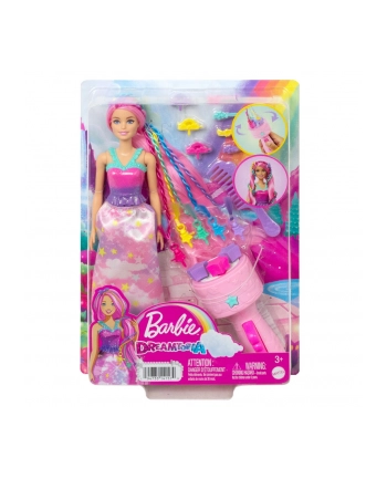 Lalka Barbie Księżniczka Zakręcone pasemka HNJ06 MATTEL nr 2