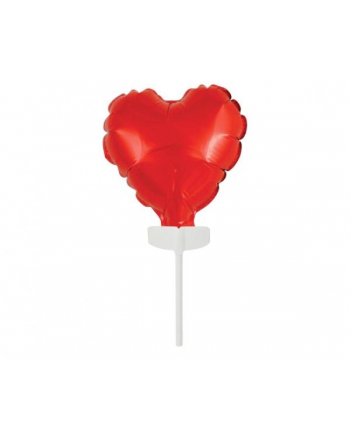 godan Balon foliowy 8 cm serce na patyczku, czerwone BS-4CRW