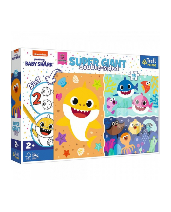Puzzle dwustronne 15el SUPER GIANT 3w1 Mały rekin / Baby Shark 42004 Trefl