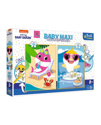 Puzzle dwustronne 2x10el BABY MAXI 4w1 Baby Shark Wesoły dzień rekina 43005 Trefl