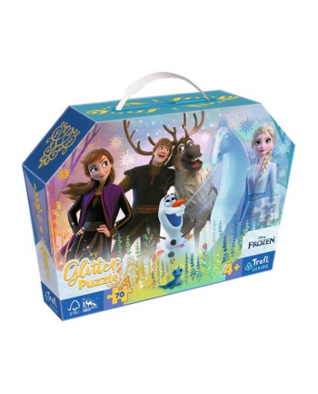 Puzzle 70el brokatowe w kuferku Frozen Magiczna przyjaźń 53018 Trefl