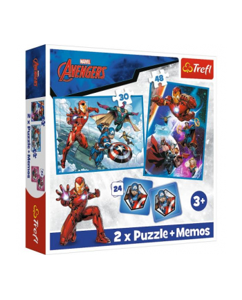 Puzzle 2w1 + memos Avengers Bohaterowie w akcji 93333 Trefl