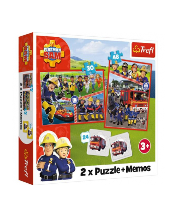 Puzzle 2w1 + memos Drużyna Strażaka Sama 93334 Trefl nr 1