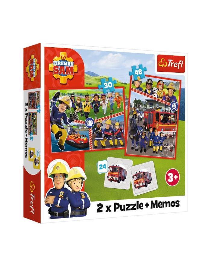 Puzzle 2w1 + memos Drużyna Strażaka Sama 93334 Trefl główny