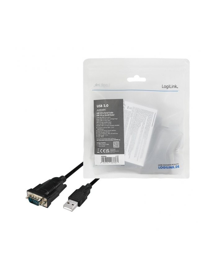 logilink Adapter USB do portu szeregowego DB9, 1.5m główny