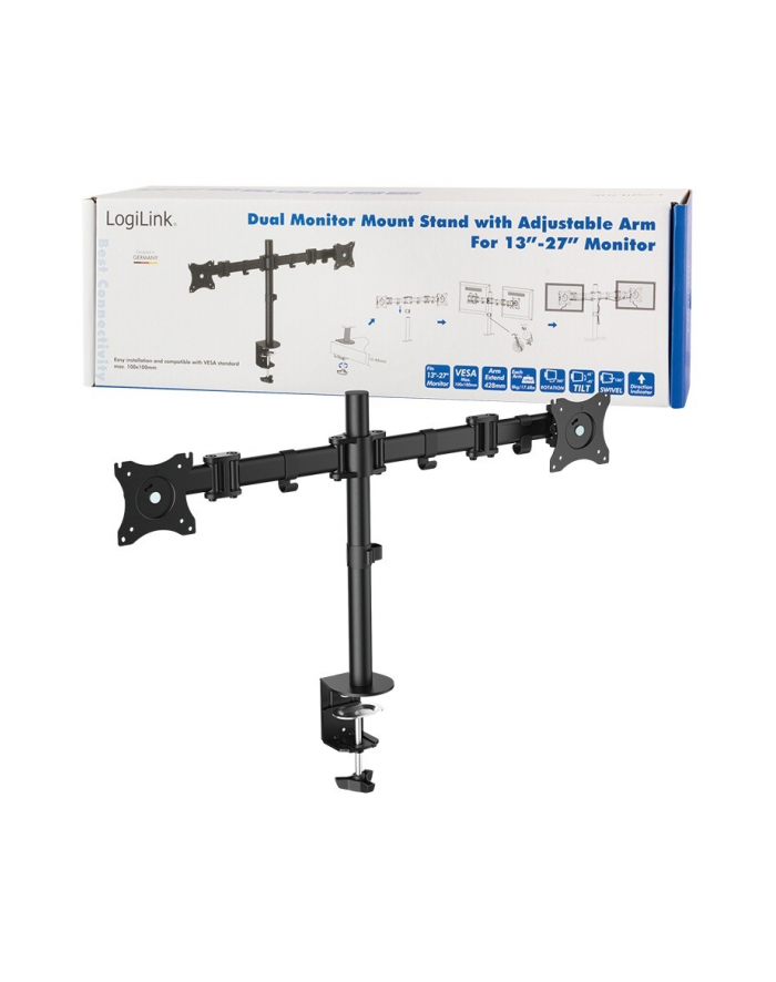 logilink Uchwyt do monitora (2x)  13-27 cali, max. 2x8kg główny