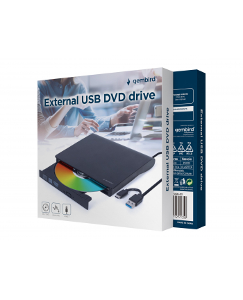 gembird Napęd DVD na USB zewnętrzny DVD-USB-03 czarny