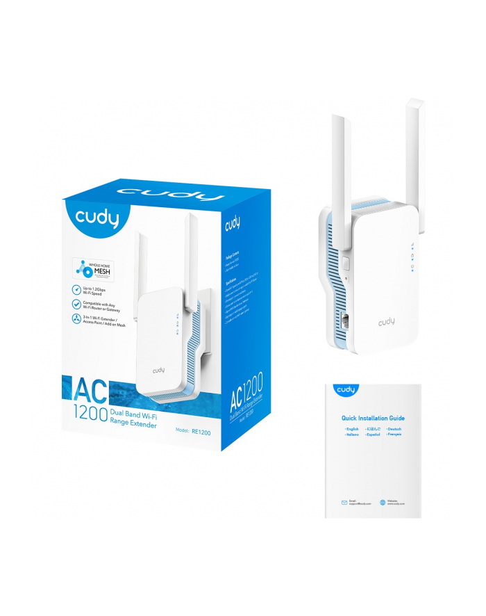 cudy Wzmacniacz sygnału WiFi RE1200 Mesh AC1200 główny