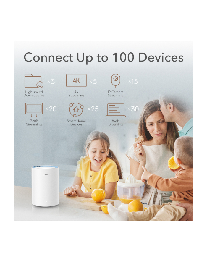 cudy System WiFi Mesh M1200 (1-Pack) AC1200 główny