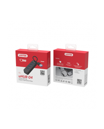 unitek Hub USB-A, 4x USB-A 3.1, Aktywny, 10W, H1117A