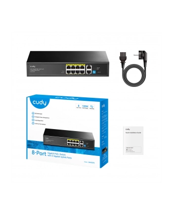 cudy Przełącznik GS1010PE 8xGE PoE+ 120W 2xGb Uplink