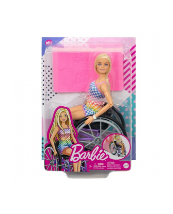 Barbie Fashonistas Lalka na wózku Strój w kratkę HJT13 MATTEL