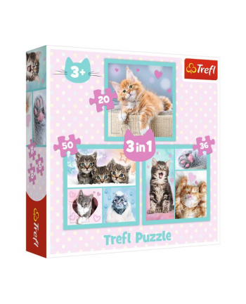 Puzzle 3w1 Słodkie zwierzaki 34862 Trefl