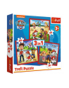 Puzzle 3w1 Wesołe pieski Paw Patrol 34867 Trefl - nr 1
