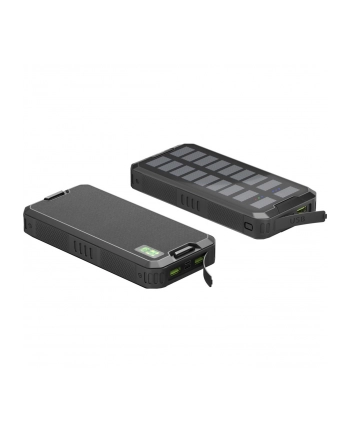 Goobay Outdoor fast charging power bank with solar (Kolor: CZARNY, USB-C PD, QC 3.0, 20,000 mAh)