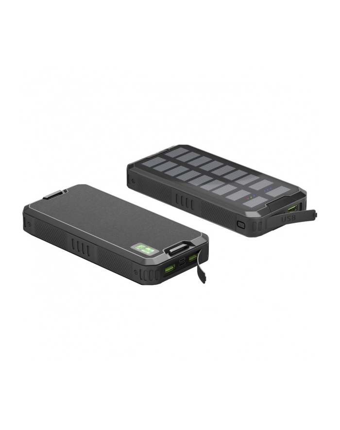 Goobay Outdoor fast charging power bank with solar (Kolor: CZARNY, USB-C PD, QC 3.0, 20,000 mAh) główny