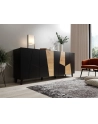 cama meble Komoda ETNA 200x42x82 czarny mat + dąb craft - nr 13