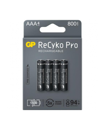 GP 4 X AKUMULATORKI AAA / R03 GP RECYKO PRO NI-MH 800MAH 85AAAHCB-5EB4